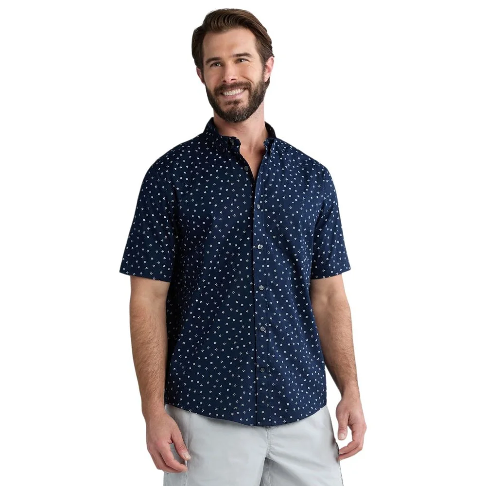 George Big & Tall Button-Up Poplin Commuter Shirt with Short Sleeves